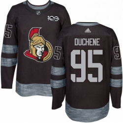 Mens Adidas Ottawa Senators 95 Matt Duchene Authentic Black 1917 2017 100th Anniversary NHL Jersey 