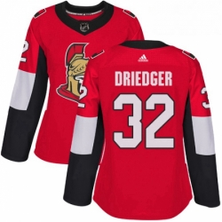 Womens Adidas Ottawa Senators 32 Chris Driedger Premier Red Home NHL Jersey 