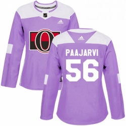 Womens Adidas Ottawa Senators 56 Magnus Paajarvi Authentic Purple Fights Cancer Practice NHL Jersey 