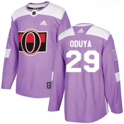 Youth Adidas Ottawa Senators 29 Johnny Oduya Authentic Purple Fights Cancer Practice NHL Jersey 