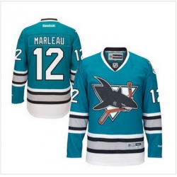 San Jose Sharks #12 Patrick Marleau Teal 25th Anniversary Stitched NHL Jersey