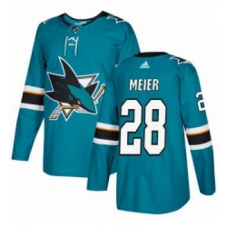 Youth Adidas San Jose Sharks 28 Timo Meier Authentic Teal Green Home NHL Jersey 