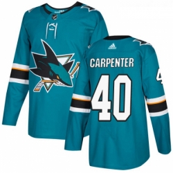 Youth Adidas San Jose Sharks 40 Ryan Carpenter Authentic Teal Green Home NHL Jersey 