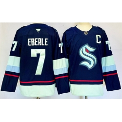 Men Seattle Kraken 7 Jordan Eberle Navy 2024 25 Home Stitched Hockey Jersey