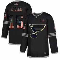 Men St.Louis Blues 15 Robby Fabbri Black USA Flag Fashion Adidas Jersey