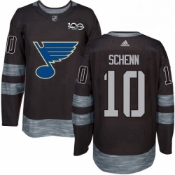 Mens Adidas St Louis Blues 10 Brayden Schenn Authentic Black 1917 2017 100th Anniversary NHL Jersey 