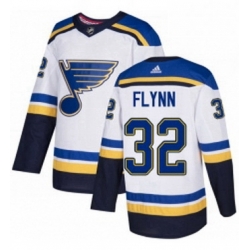 Mens Adidas St Louis Blues 32 Brian Flynn Authentic White Away NHL Jersey 