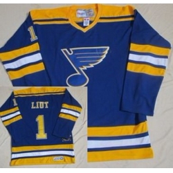 St.Louis Blues #1 Mike Liut Blue Throwback CCM Jersey