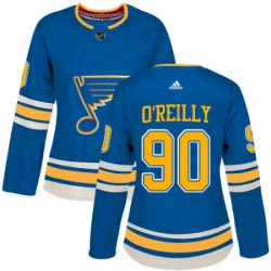 Womens Adidas St Louis Blues 90 Ryan OReilly Premier Navy Blue Alternate NHL Jerse