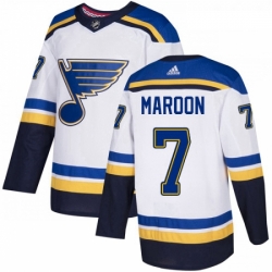 Youth Adidas St Louis Blues 7 Patrick Maroon Authentic White Away NHL Jersey 