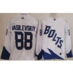 Men Tampa Bay Lightning 88 Andrei Vasilevskiy White 2022 Stadium Series Authentic Jersey