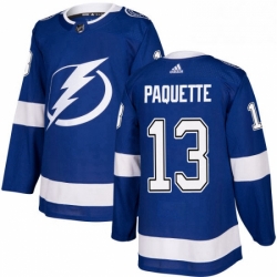 Mens Adidas Tampa Bay Lightning 13 Cedric Paquette Premier Royal Blue Home NHL Jersey 