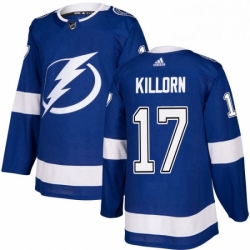 Mens Adidas Tampa Bay Lightning 17 Alex Killorn Authentic Royal Blue Home NHL Jersey 