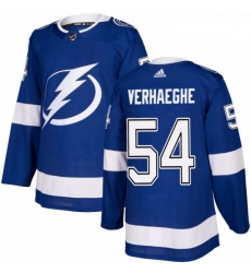 Youth Adidas Tampa Bay Lightning 54 Carter Verhaeghe Authentic Royal Blue Home NHL Jersey 