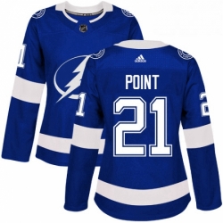 Womens Adidas Tampa Bay Lightning 21 Brayden Point Authentic Royal Blue Home NHL Jersey 