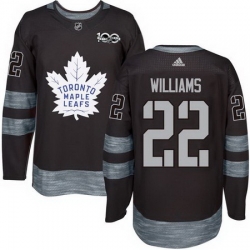 Maple Leafs #22 Tiger Williams Black 1917 2017 100th Anniversary Stitched NHL Jersey