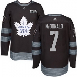 Maple Leafs #7 Lanny McDonald Black 1917 2017 100th Anniversary Stitched NHL Jersey