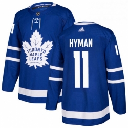 Mens Adidas Toronto Maple Leafs 11 Zach Hyman Premier Royal Blue Home NHL Jersey 