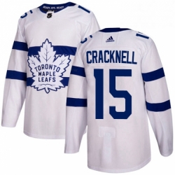 Mens Adidas Toronto Maple Leafs 15 Adam Cracknell Authentic White 2018 Stadium Series NHL Jersey 