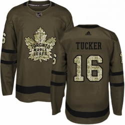 Mens Adidas Toronto Maple Leafs 16 Darcy Tucker Authentic Green Salute to Service NHL Jersey 