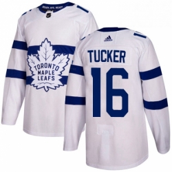 Mens Adidas Toronto Maple Leafs 16 Darcy Tucker Authentic White 2018 Stadium Series NHL Jersey 