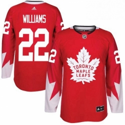 Mens Adidas Toronto Maple Leafs 22 Tiger Williams Premier Red Alternate NHL Jersey 