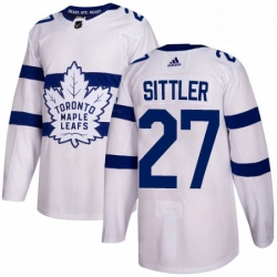 Mens Adidas Toronto Maple Leafs 27 Darryl Sittler Authentic White 2018 Stadium Series NHL Jersey 