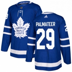 Mens Adidas Toronto Maple Leafs 29 Mike Palmateer Authentic Royal Blue Home NHL Jersey 