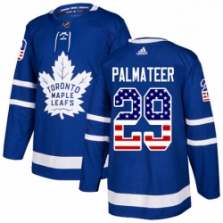 Mens Adidas Toronto Maple Leafs 29 Mike Palmateer Authentic Royal Blue USA Flag Fashion NHL Jersey 