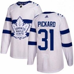 Mens Adidas Toronto Maple Leafs 31 Calvin Pickard Authentic White 2018 Stadium Series NHL Jersey 