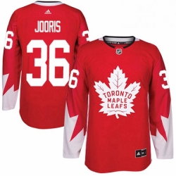 Mens Adidas Toronto Maple Leafs 36 Josh Jooris Authentic Red Alternate NHL Jersey 