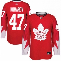 Mens Adidas Toronto Maple Leafs 47 Leo Komarov Premier Red Alternate NHL Jersey 