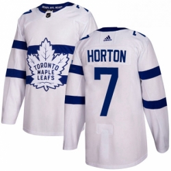 Mens Adidas Toronto Maple Leafs 7 Tim Horton Authentic White 2018 Stadium Series NHL Jersey 