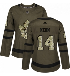 Womens Adidas Toronto Maple Leafs 14 Dave Keon Authentic Green Salute to Service NHL Jersey 