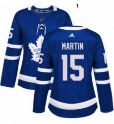 Womens Adidas Toronto Maple Leafs 15 Matt Martin Authentic Royal Blue Home NHL Jersey 