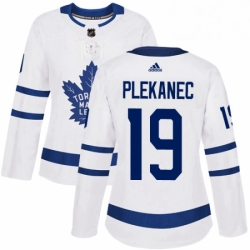 Womens Adidas Toronto Maple Leafs 19 Tomas Plekanec Authentic White Away NHL Jerse