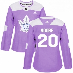 Womens Adidas Toronto Maple Leafs 20 Dominic Moore Authentic Purple Fights Cancer Practice NHL Jersey 