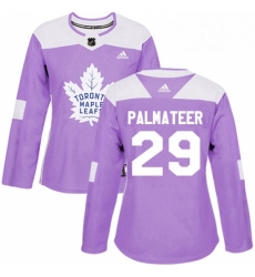 Womens Adidas Toronto Maple Leafs 29 Mike Palmateer Authentic Purple Fights Cancer Practice NHL Jersey 