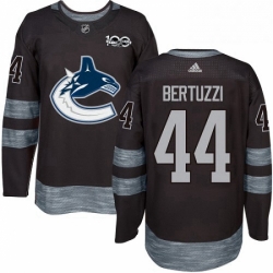 Mens Adidas Vancouver Canucks 44 Todd Bertuzzi Authentic Black 1917 2017 100th Anniversary NHL Jersey 