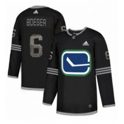 Mens Adidas Vancouver Canucks 6 Brock Boeser Black 1 Authentic Classic Stitched NHL Jersey 