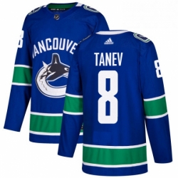 Mens Adidas Vancouver Canucks 8 Christopher Tanev Premier Blue Home NHL Jersey 