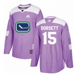 Youth Adidas Vancouver Canucks 15 Derek Dorsett Authentic Purple Fights Cancer Practice NHL Jersey 