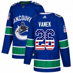 Youth Adidas Vancouver Canucks 26 Thomas Vanek Authentic Blue USA Flag Fashion NHL Jersey 