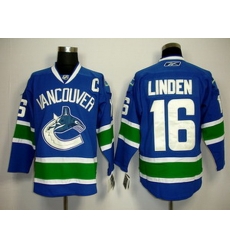 KIDS Vancouver Canucks 16 Trevor Linden Home Blue Jersey