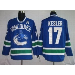 KIDS Vancouver Canucks 17 KESLER blue Jerseys