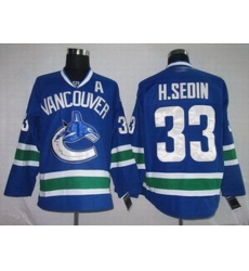 KIDS Vancouver Canucks 33 H.SEDIN blue Jersey