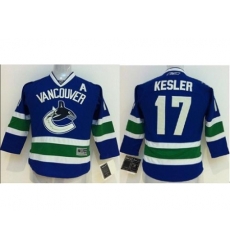 Kids Vancouver Canucks #17 Ryan Kesler Blue NHL Jersey