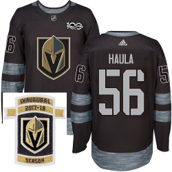 Adidas Golden Knights #56 Erik Haula Black 1917 2017 100th Anniversary Stitched NHL Inaugural Season Patch Jersey