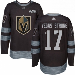 Mens Adidas Vegas Golden Knights 17 Vegas Strong Authentic Black 1917 2017 100th Anniversary NHL Jersey 