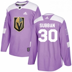 Mens Adidas Vegas Golden Knights 30 Malcolm Subban Authentic Purple Fights Cancer Practice NHL Jersey 